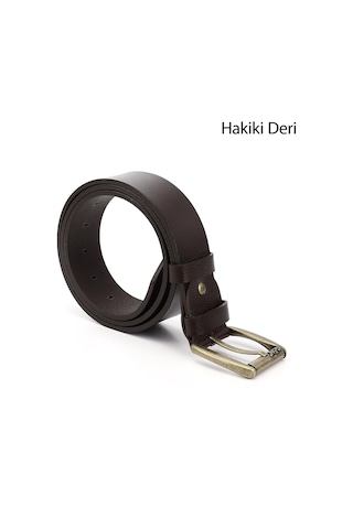 Gönderi(R) Gönderi R Kahve Antik Hakiki Deri 4,5 Cm Kot Kemeri Kahve