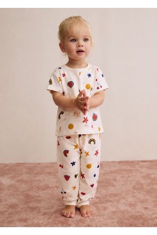 Beniizle Kız Çocuk Pijama Takımı Beyaz