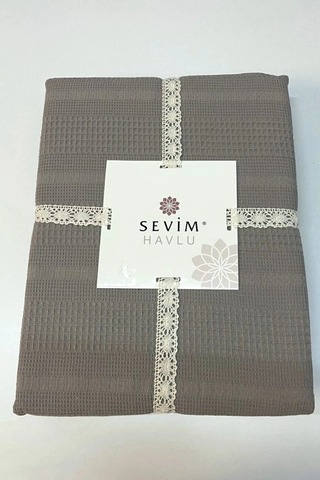 Tek Kişilik Waffle Pike 160x230cm, %100 Pamuk, Petek Tasarım, Gri Renk Gri