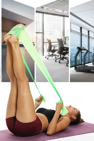 1.5 Metre Yeşil Yoga Pilates Egzersiz Bandı Terabant Açık Uçl...