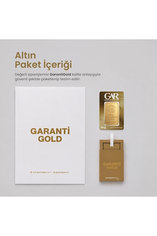Garanti Gold 50 gr Gram Külçe Altın 24 Ayar