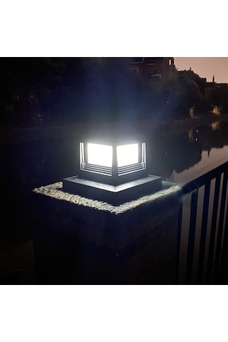 Geeroyoo Solar Güneş Enerjili Dış Mekan Işığı, Çift Renkli Işık Seçeneği, 6-12 Saat Sürekli Aydınlatma, Ev Bahçesi Ve Çit Için Siyah Tahta Stüdyo Lambası