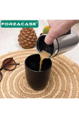 Forzacase Paslanmaz Çelik 200ml 6 Saat Sıcak Soğuk Tutan Kulplu Bardak Termos - Fc264 Siyah