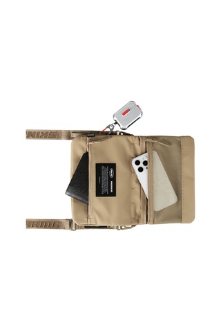 Skinarma Satchel Juno Desenli Naylon Scout Bilek Askı Kayışlı Aksesuar Çantası Haki