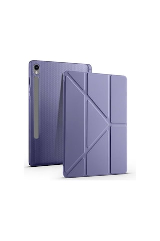 Samsung Uyumlu Galaxy Tab S10 Fe Plus 13.1" Kalem Bölmeli Standlı Tri folding Tablet Kılıfı Kapaklı Kılıf