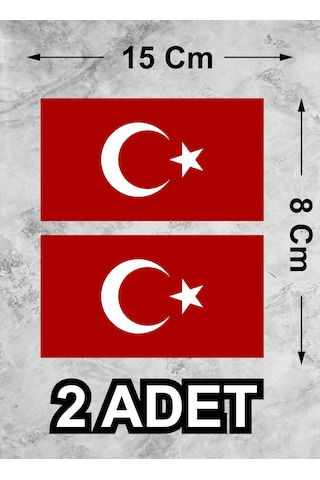 Türk Bayrağı Sticker - 2 Adet - Araba Oto Motosiklet Karavan Cam Araç Laptop Pc Sticker - 00068 15x8 Cm Türk Bayrağı Sticker - 2 Adet - Araba Oto Motosiklet Karavan Cam Araç Laptop Pc Sticker - 00068 15x8 Cm