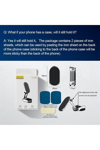 Yulong Ximistore9 Katlanabilir Manyetik Araç Telefon Tutucu - GÜMÜŞ