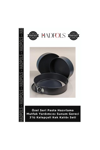 Özel Seri Pasta Hazırlama Mutfak Yardımcısı Sunum Gereci 3'lü Kelepçeli Kek Kalıbı Seti Diğer