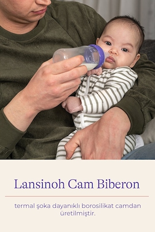 Lansinoh® 160 ML Cam Biberon ve NaturalWave® Biberon Emziği (1Ay+)