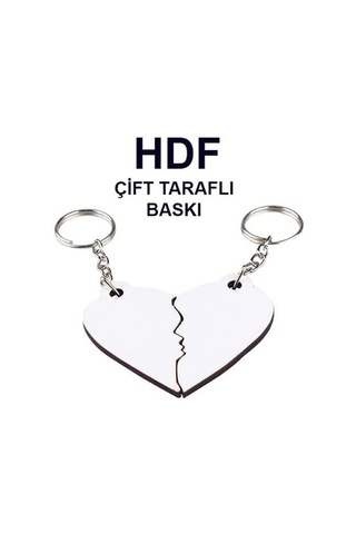 Hdf Çift Taraflı Anahtarlık - Takım Kalp