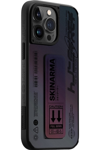 Apple Uyumlu iPhone 14 Pro Kılıf Skinarma Standlı Deri Görünümlü Kira Kobai Kapak