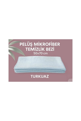 Kadife Mikrofiber Velvet Pelüş 50x70 Turkuaz Temizlik Bezi