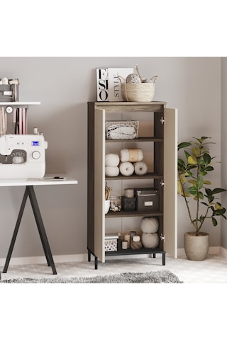 Robin Home Gloria Çok Amaçlı Dolap Banyo Dolabı Mutfak,Ofis,Kiler (484879304) Bej