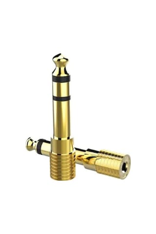 Çivi Jak Çevirici 6.3 MM Erkek 3.5 MM Dişi Dönüştürücü Jack Altın