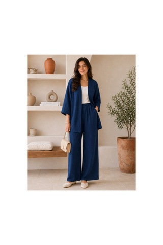 Unika Boutique Kadın Kimono Salaş 2 Li Takım Lacivert