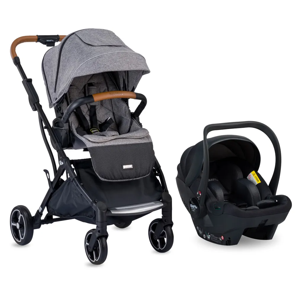 Kraft Juno İ-size Travel Sistem Bebek Arabası - Açık Gri