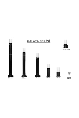 Galata Çiftli Aplik Bahçe Duvar Aydınlatma Lambası Siyah