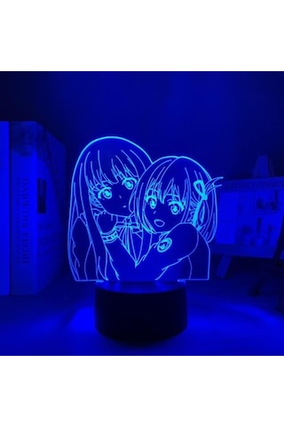 Goldenqian Lycoris Geri Tepme Anime 3d Gece Lambası Boy Için 16 Renk Kız Odası Dekor Illusion Led Lamba Usb Manga Lycoris Geri Tepme Şekil Uygun Çocuklar Hayranlar Yılbaşı Hediyeleri Ug9ccı Siyah