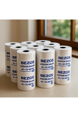Buradabulabilirsin Bezos 80x30 Mm Adisyon Rulosu Termal Rulo 10 Paket 100 Adet Bbz