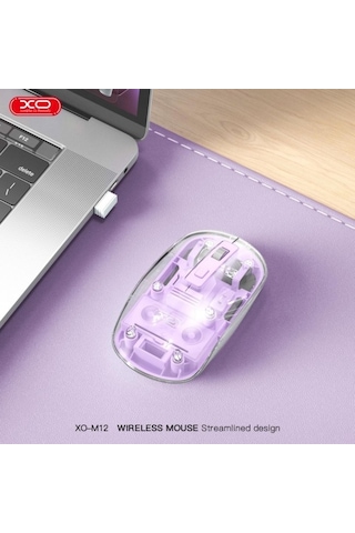 Hem Bluetooth Hem 2.4g Bağlantılı Şeffaf Tasarımlı Sessiz Kablosuz Mouse Kablosuz