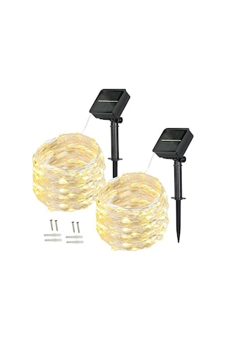 Bxroıu Solar Peri Işıkları Dış Mekan, 2'li Paket 100 Led'ler Peri Işıkları Dış Mekan Güneş 10 Metr Sku: Smgstk7dafbea822