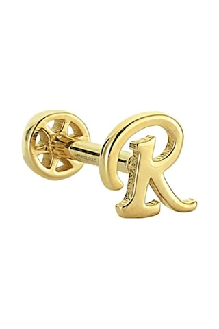 Altın Piercing -R- Harf 14 Ayar Tragus Altın