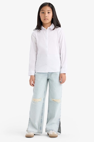 Defacto Kız Çocuk Okula Dönüş Slim Fit Dar Kesim Bengalin Uzun Kollu Gömlek K9023a625auwt34 Beyaz