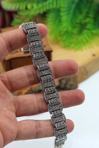 Prenses Model Markazit Taşlı Kadın Gümüş Bileklik 201024434 Gümüş