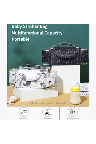 Yifomall Pratik Bebek Arabası Çantası - Su Geçirmez, Büyük Kapasiteli, Emzik Ve Bez Taşıma Çantası Bej