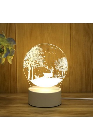 3d Gece Lambası Usb Renkli Uzaktan Kumanda - Snow Deer Diğer