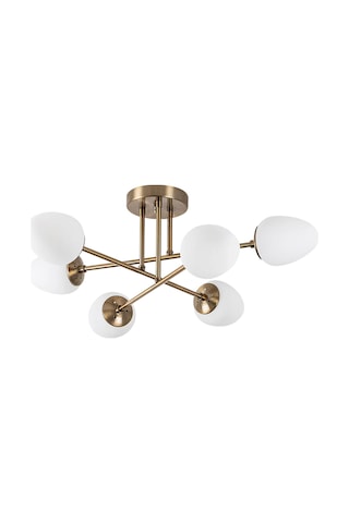 Mudo Home Perla 6'lı Gold Avize 32x81 Cm Beyaz