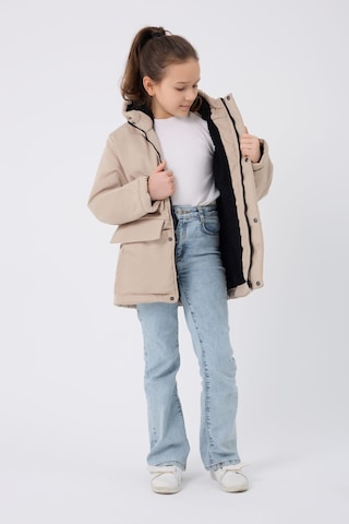 Freemen Kız Çocuk Taş Kürklü Su Ve Rüzgar Geçirmez Kapüşonlu 3 Kışlık Mont Taş