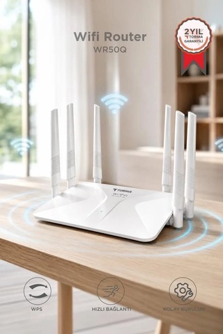 Özel Üretim Erişim Yönlendirici Hız Wifi Router 300mbps 6 Antenli 4 Portlu Wr50q Beyaz
