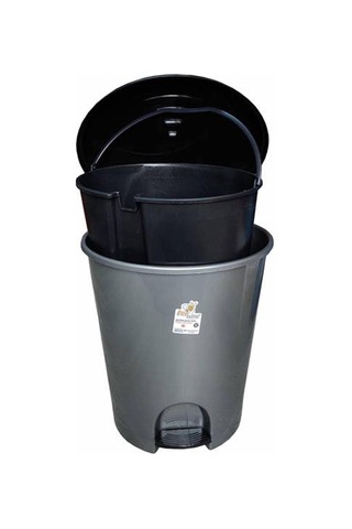 Plastik Pedallı Basmalı İtmeli Çöp Kutusu Kovası / 33 Litre/çıkarılabilir İç Kovalı -38x41x49 Cm Çok Renkli