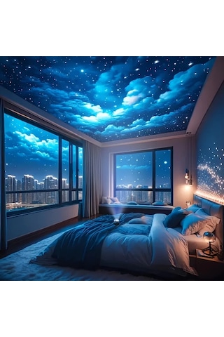 Honeybeeshop Uzaktan Kumandali Yildizli Gece İsigi Projektoru Siyah 7 Renk Ayarlanabilir Usb Guc Kaynagi Yatak Odasi Ve Oturma Odasi Dekorasyonu İcin Gokyuzu Temali Aydinlatma 1 Bilgisayar Siyah