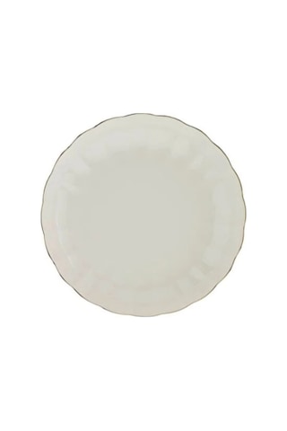 Kütahya Porselen Bone Luz Altın File Çukur Tabak 20cm Tekli Çok Renkli