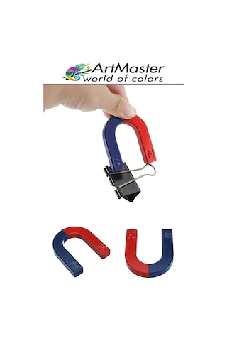 U Şekilli Mıknatıs 10 Adet Deney Malzemesi Kırmızı Mavi Boyalı Mıknatıs Okul Projeleri İçin U Şekilli At Nalı Mıknatıs