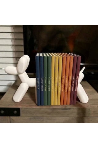 Modern Balon Köpek Kitap Tutucu Seti Dekoratif Ve Fonksiyonel Tasarım