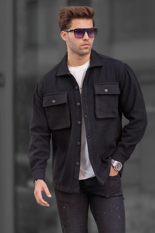 Madmext Siyah Oversize Oduncu Erkek Gömlek 6709 Siyah