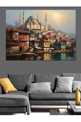 Ahşap Tablo İstanbul Boğazı Ve Tarihi Evler