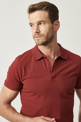 AC&Co / Altınyıldız Classics Altinyildiz Classics Erkek Bordo Slim Fit Dar Kesim Polo Yaka %100 Pamuk Tişört 4A4820200001BRDS Bordo