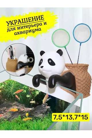 Tevdı Akvaryum Süsü Ve Kalemlık Panda Dekoru 198615357