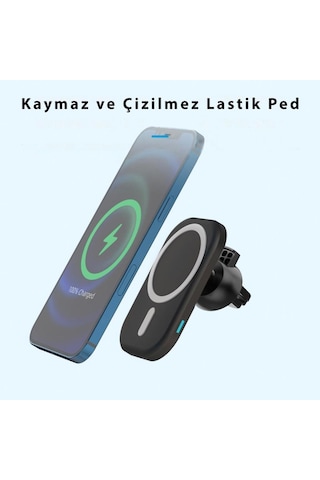 iPhone 12 13 14 Pro Max Mini Uyumlu Magsafe 15 W Kablosuz Araç Şarj Aleti