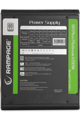 Rampage Forza FTX-1200-1 1200W 80+ Platinium Güç Kaynağı