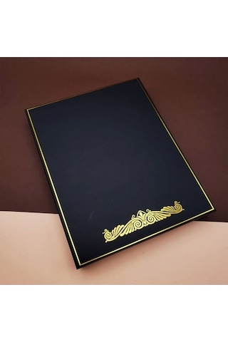 Kişiye Özel Mor Renk Divit Hokka Defter Ve Tüylü Kalem Seti-siyah