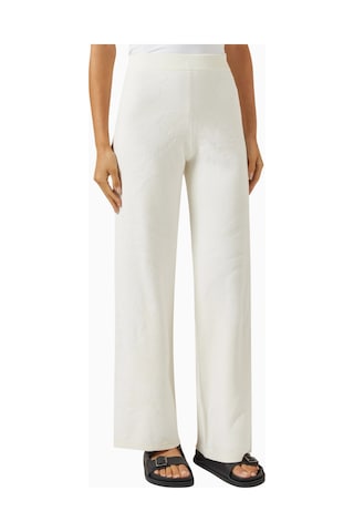 Marella Textured Cotton - Knit Pants, Dokulu, Elastik Bel Ve Modern Günlük Stil Beyaz