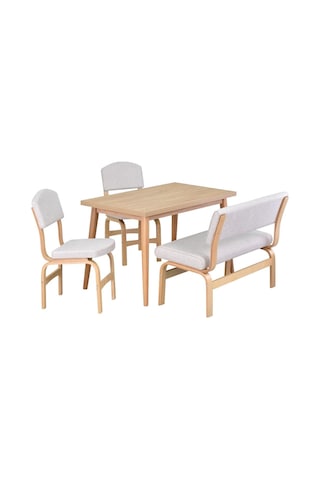 Vilinze Ege Sandalye Ve Bank Avanos Ahşap Mdf Mutfak Masası Takımı - 70x120 Cmtk-avns-70120-nn-ege19n-peri50n-sbeyaz Kırık Beyaz
