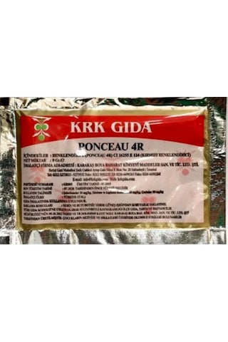 Krk Gıda Toz Boyası Ponceau Kırmızı 9 G Krk Gıda Toz Boyası Ponceau Kırmızı 9 G