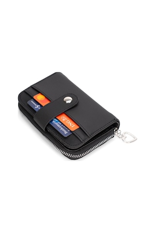 Newish Polo Kadın Kağıt Para Bölmeli Kartlık Ve Cüzdan - New411 Siyah