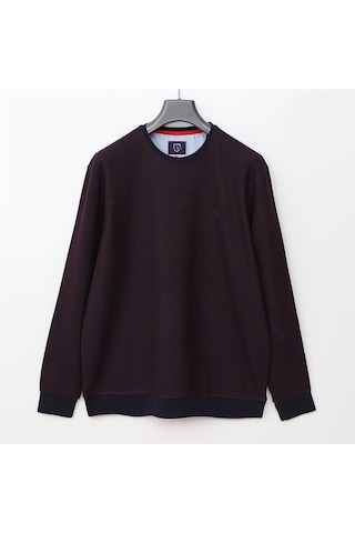 Dio Rise Erkek Uzun Kol İnce Sweatshirt - Czt-126 - Bordo - Lacivert Bordo - Lacivert